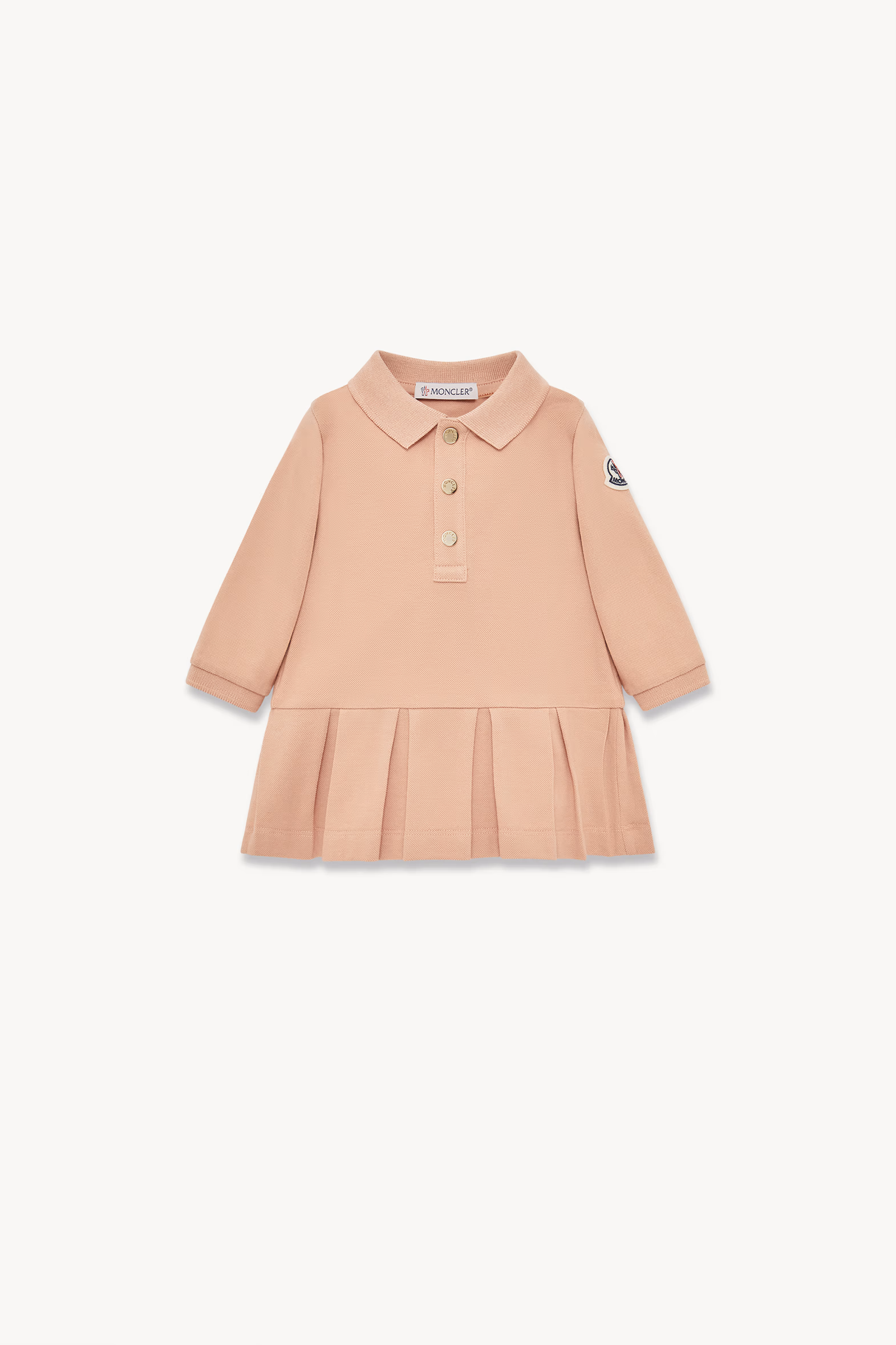 Cotton Piquet Polo Dress Girl Rose Pink Moncler 0